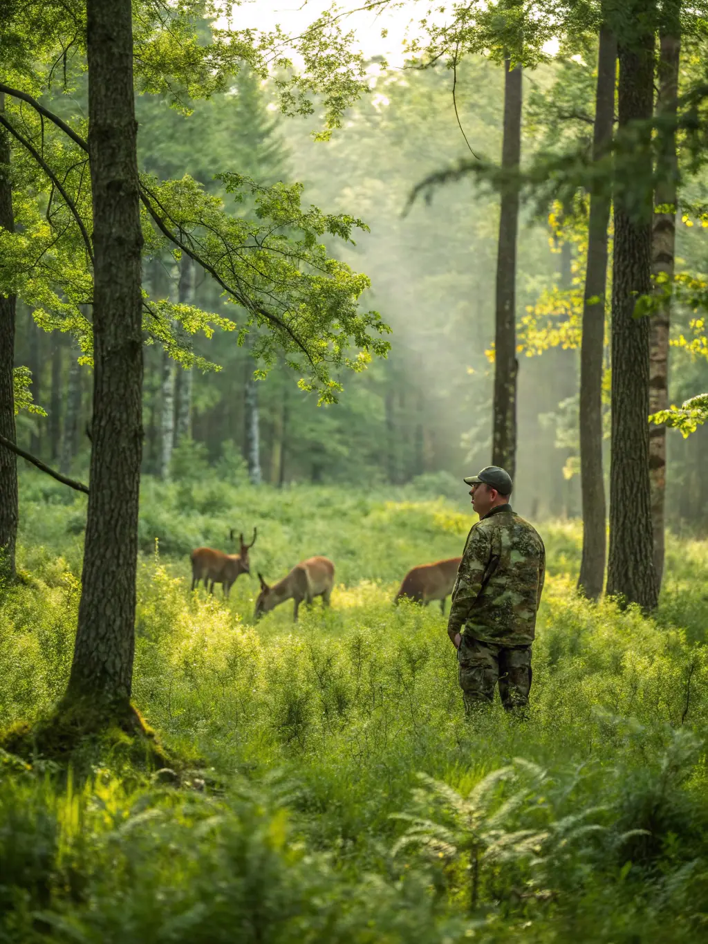 A photograph of a wildlife monitoring team tracking animal populations in their natural habitat.