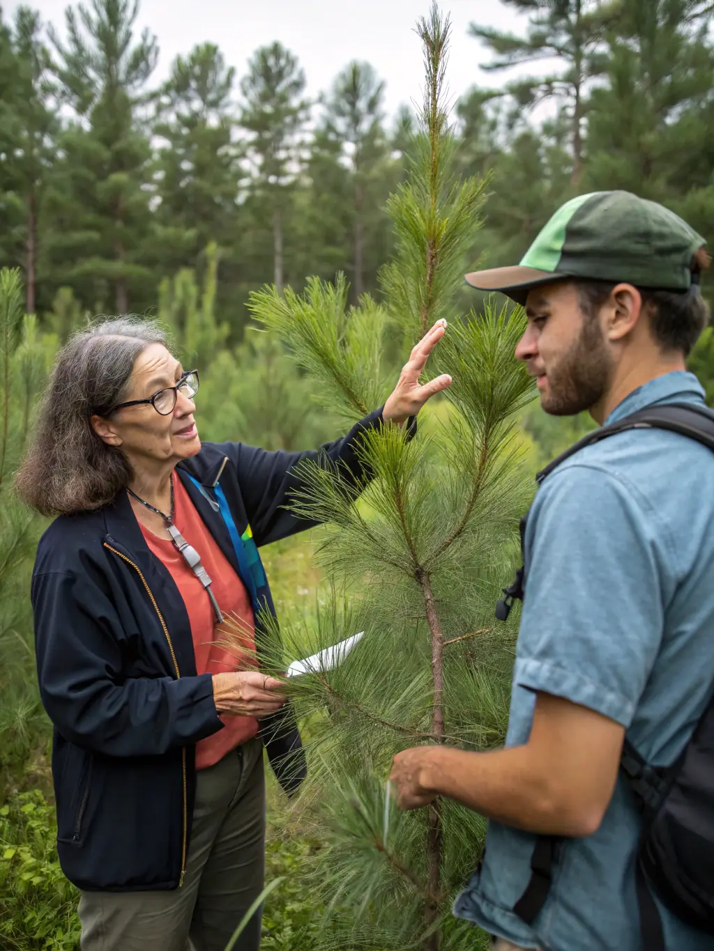 A photograph showing a wildlife expert leading a workshop on responsible hunting practices for local hunters.